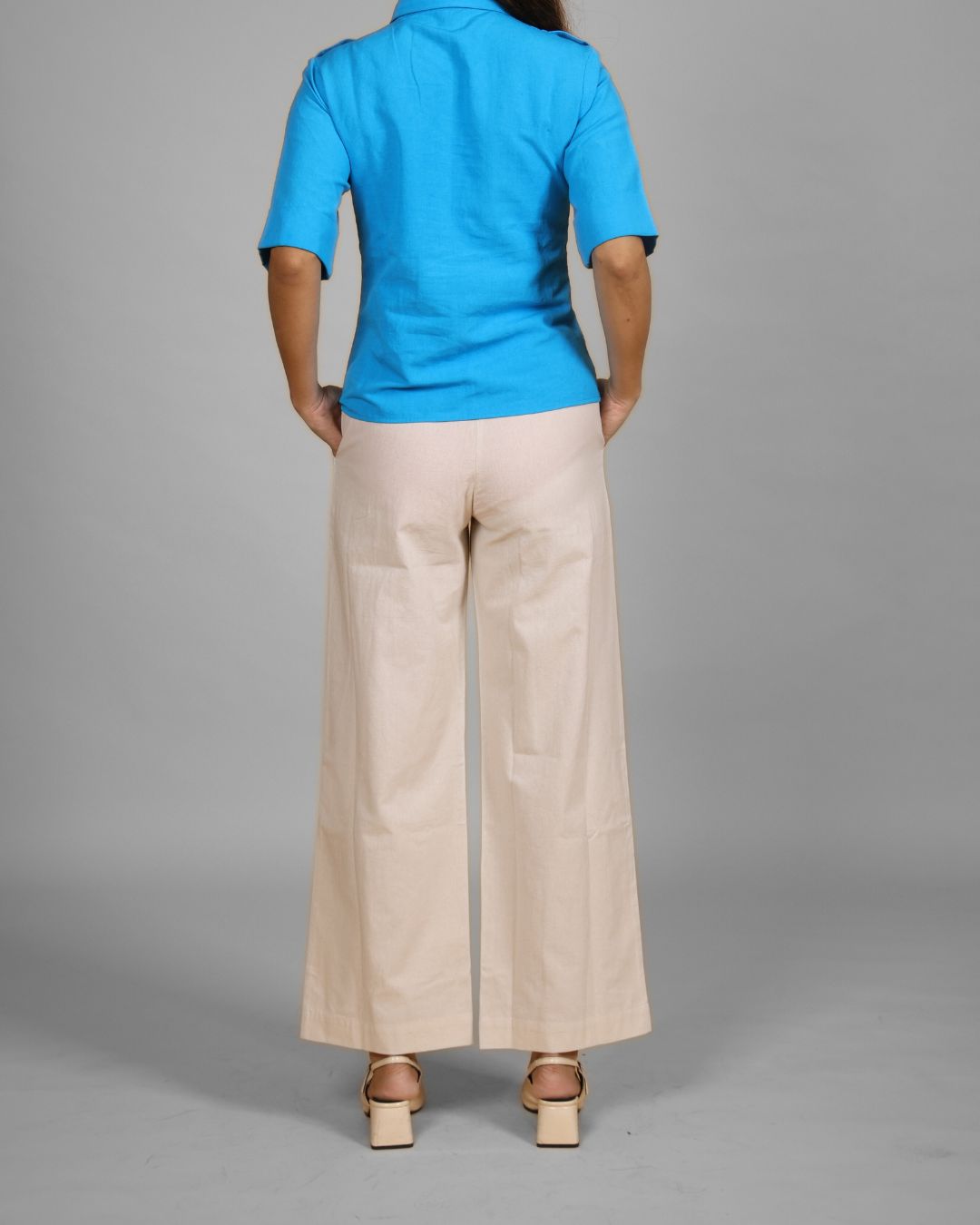 Iconic Cream Wide-Leg Trousers