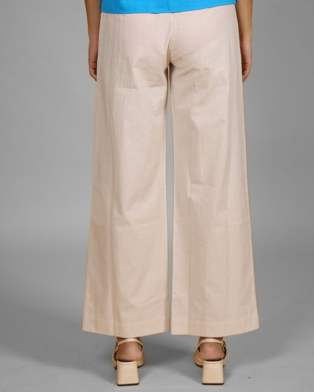 Iconic Cream Wide-Leg Trousers