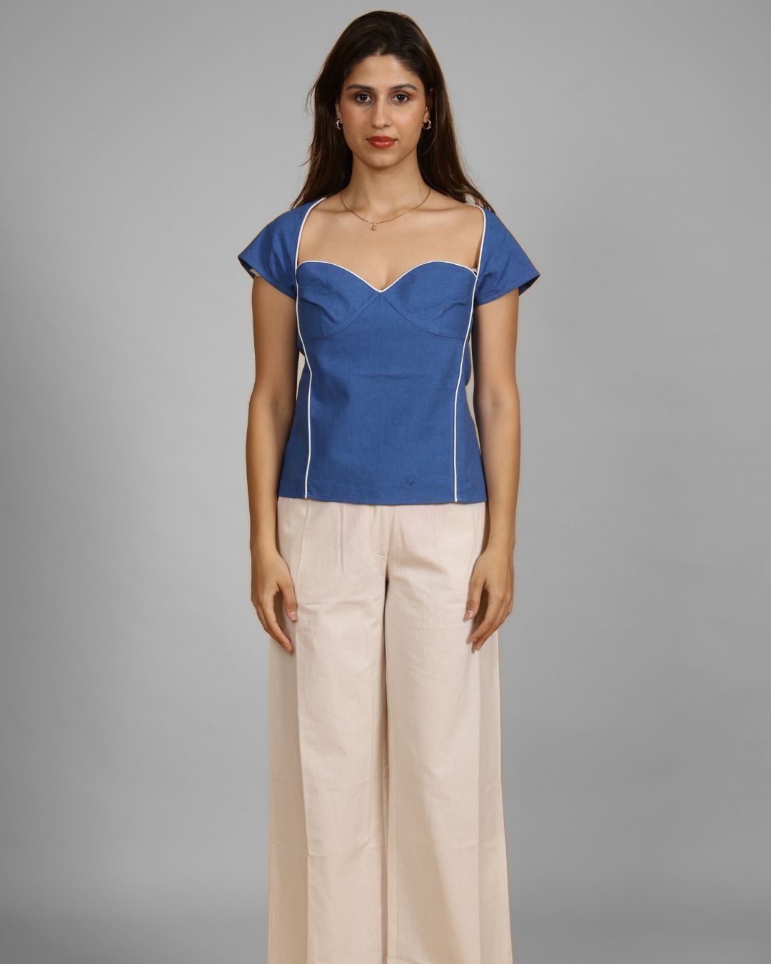 Spicy Blue Sweetheart Top