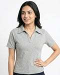 Zen Grey Minimal Collar Tee
