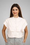 Boujee White Layered Panel Crop Top