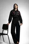 Midnight Blossom Embroidered Co-ord Set