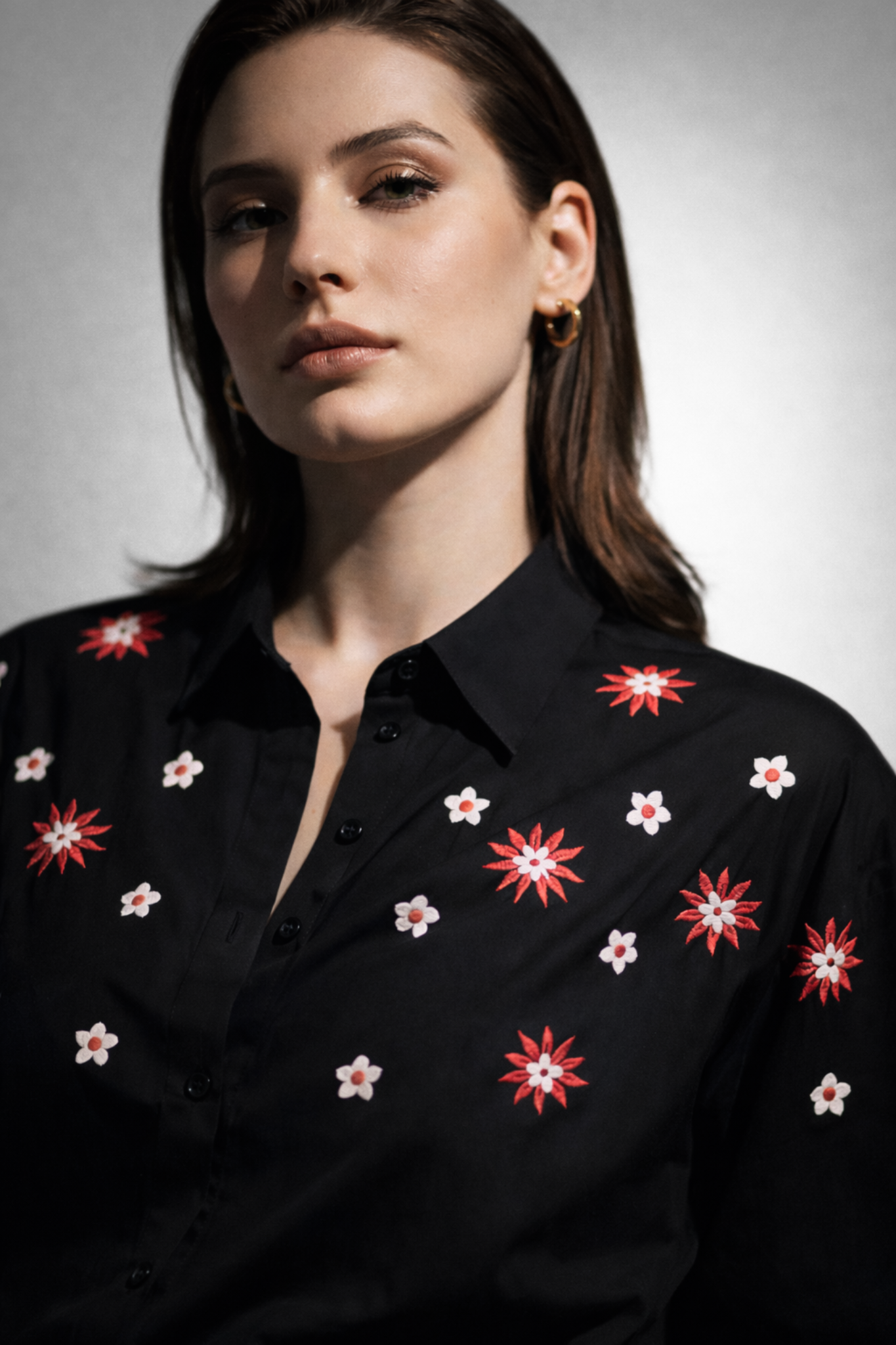 Midnight Blossom Embroidered Co-ord Set