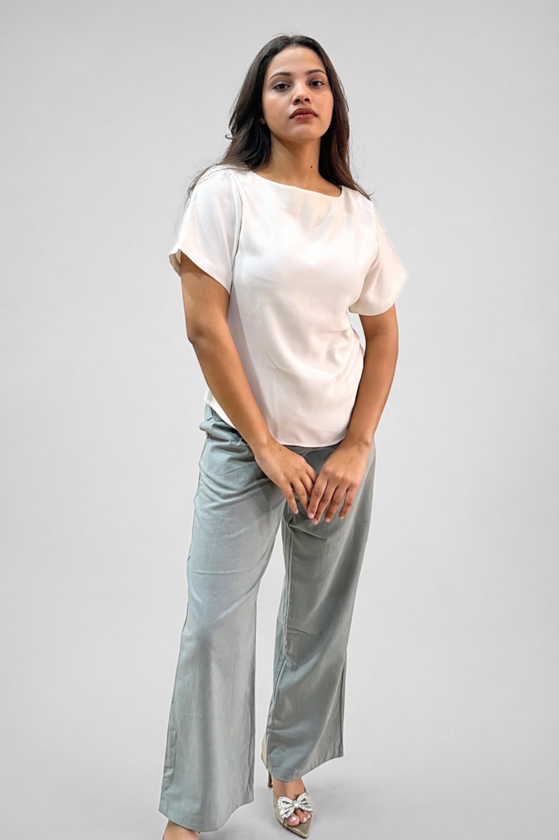 Loop Ivory Fluid Short-Sleeve Top