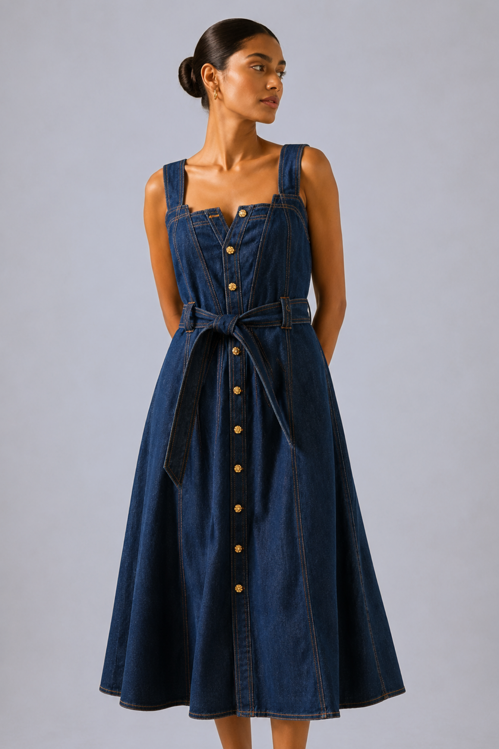 Denim Muse Midi Dress
