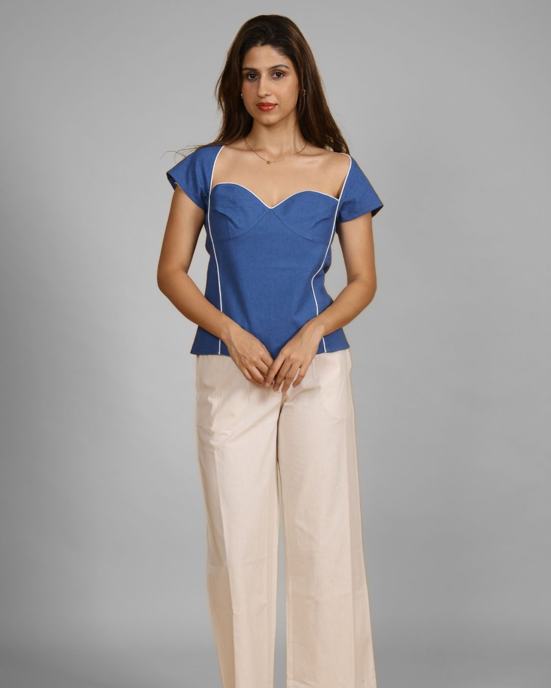 Spicy Blue Sweetheart Top