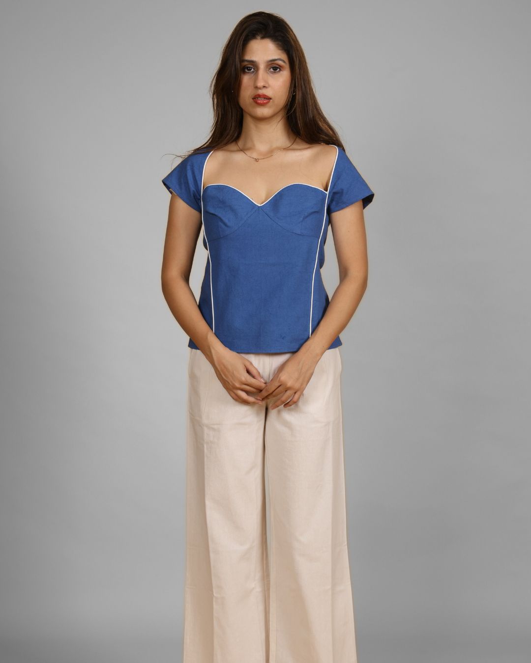 Spicy Blue Sweetheart Top