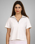 Zen White Minimal Collar Tee