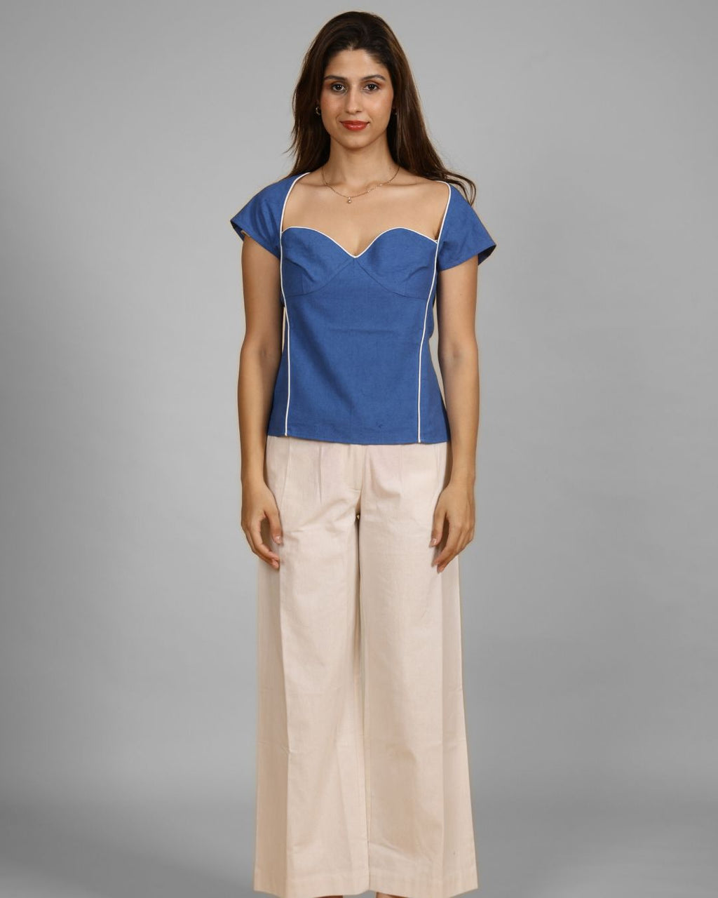 Spicy Blue Sweetheart Top