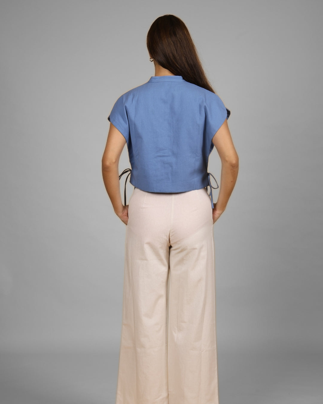 Boujee Blue Layered Panel Crop Top