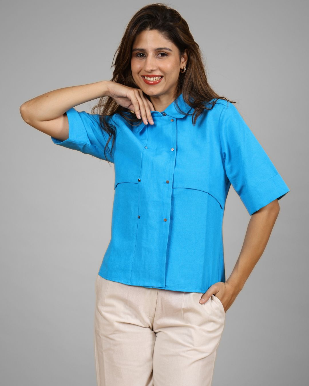 Slaps – Azure Structured Shirt