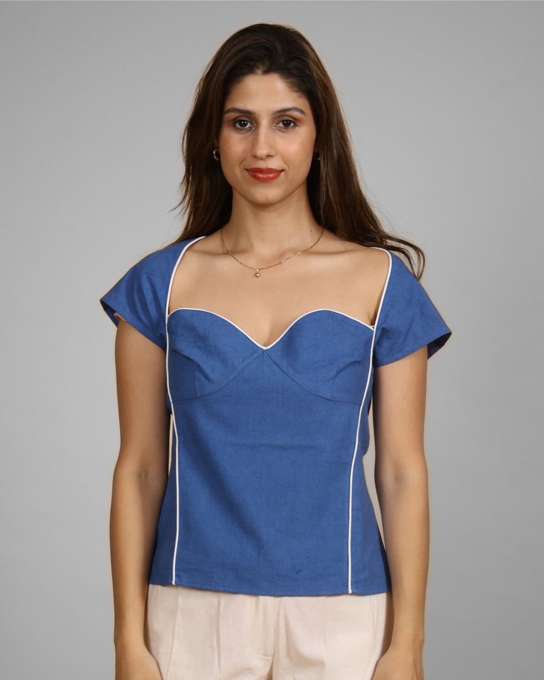Spicy Blue Sweetheart Top
