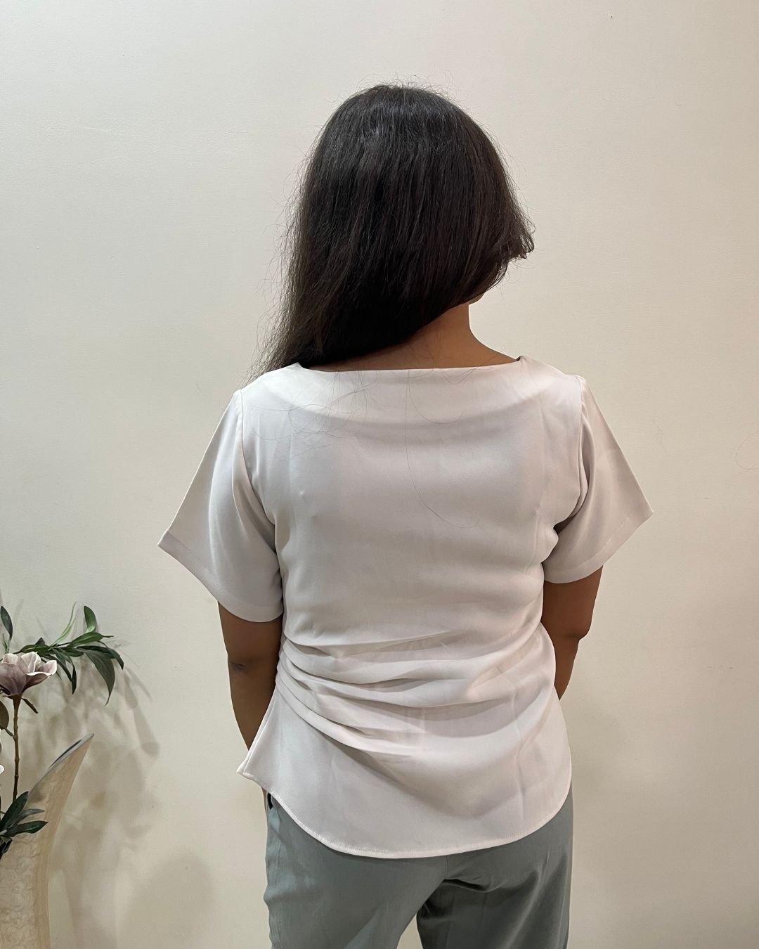 Loop Ivory Fluid Short-Sleeve Top