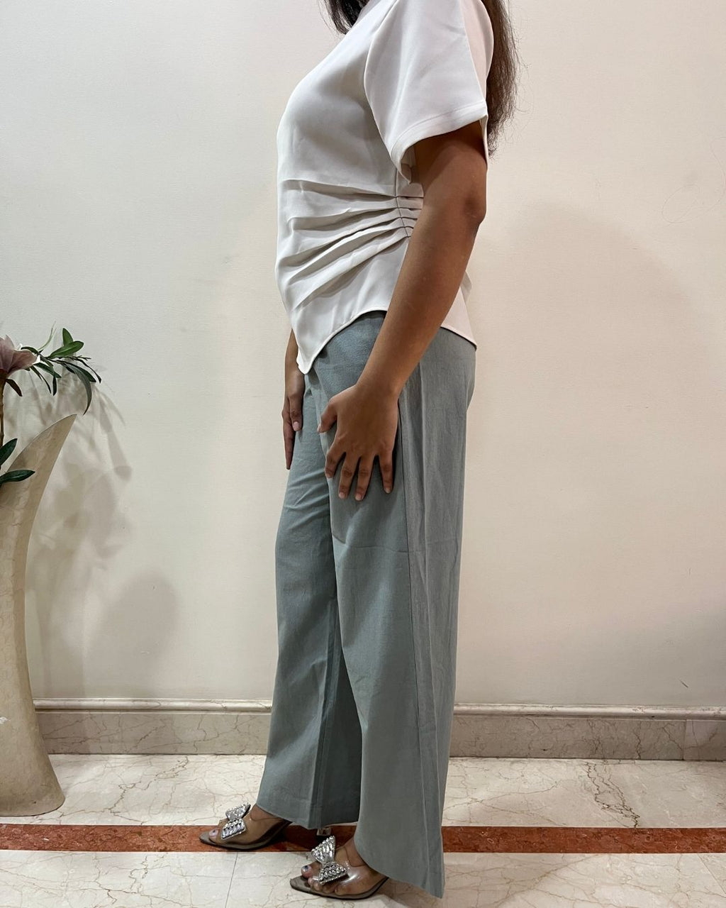 Loop Ivory Fluid Short-Sleeve Top