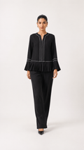 Pleatline Noir Top