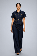 Pleated Denim Co-ord Set