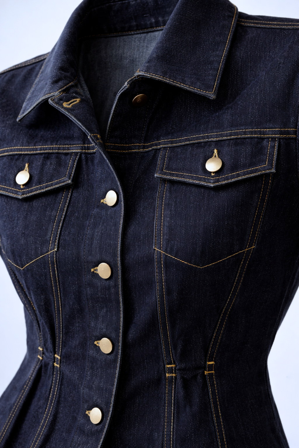 Pleated Denim Co-ord Set