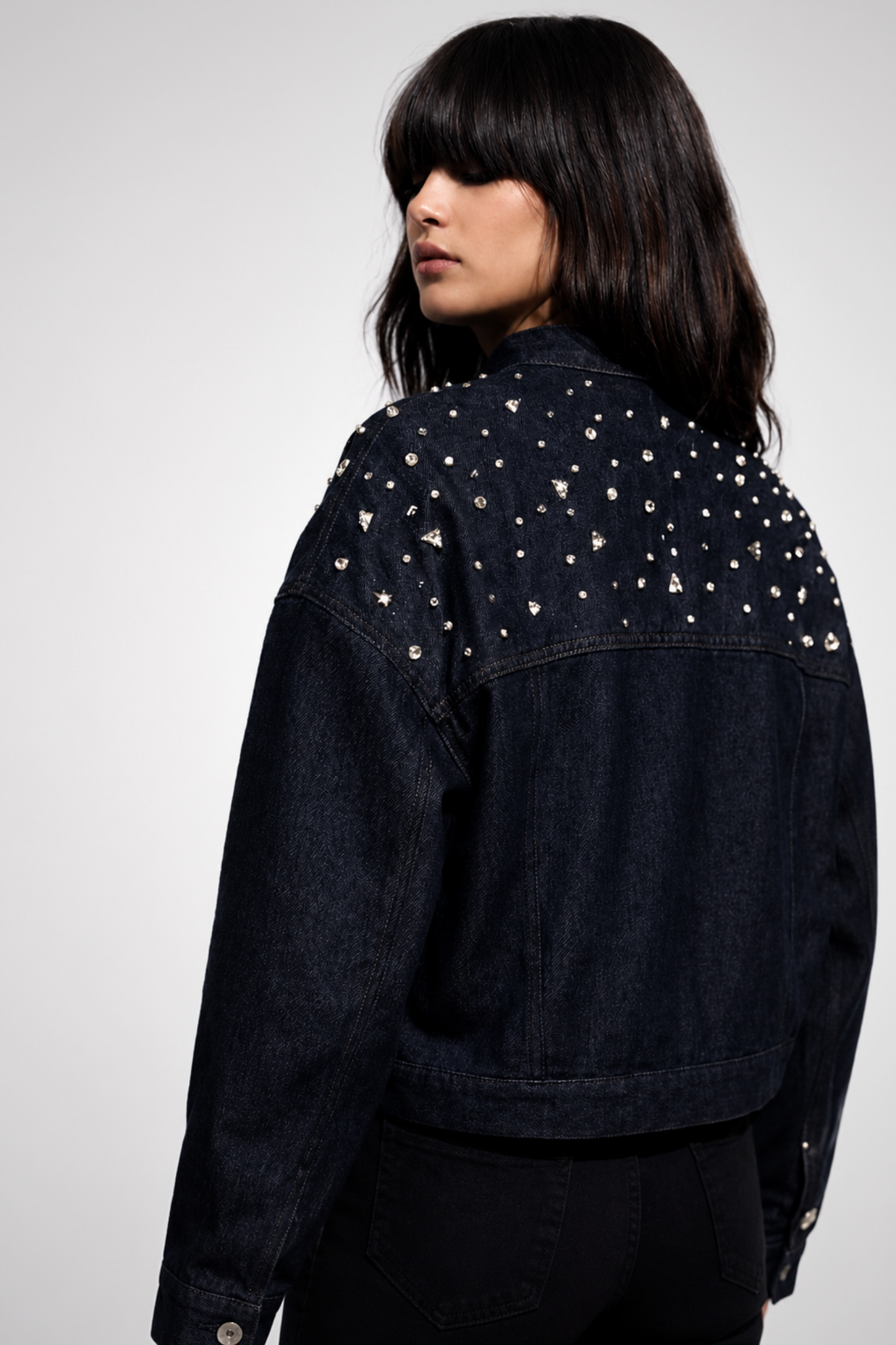Stellar Indigo Studded Denim Shacket