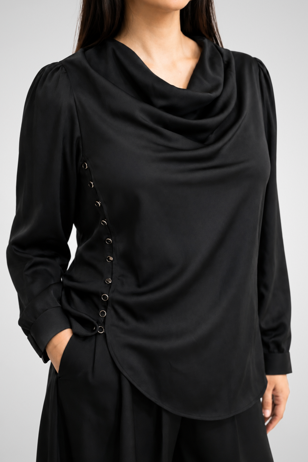 Midnight Flow Draped Co-ord Set