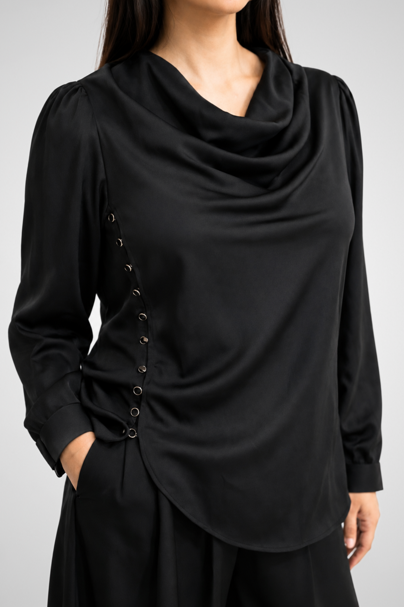 Midnight Flow Draped Co-ord Set