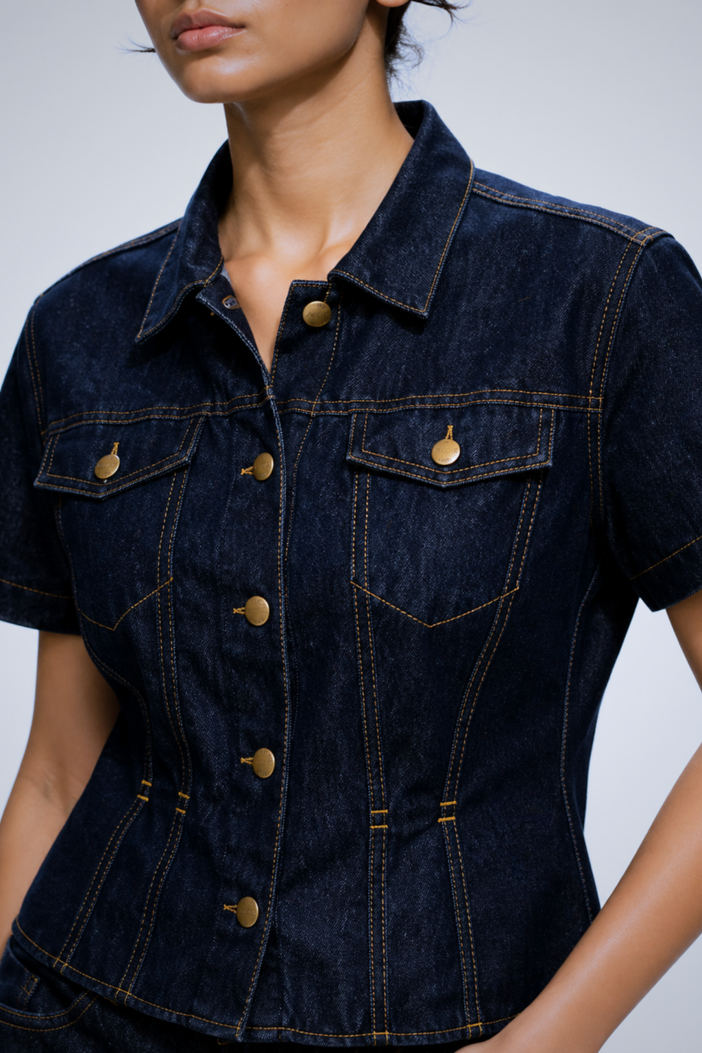 Pleated Denim Co-ord Set