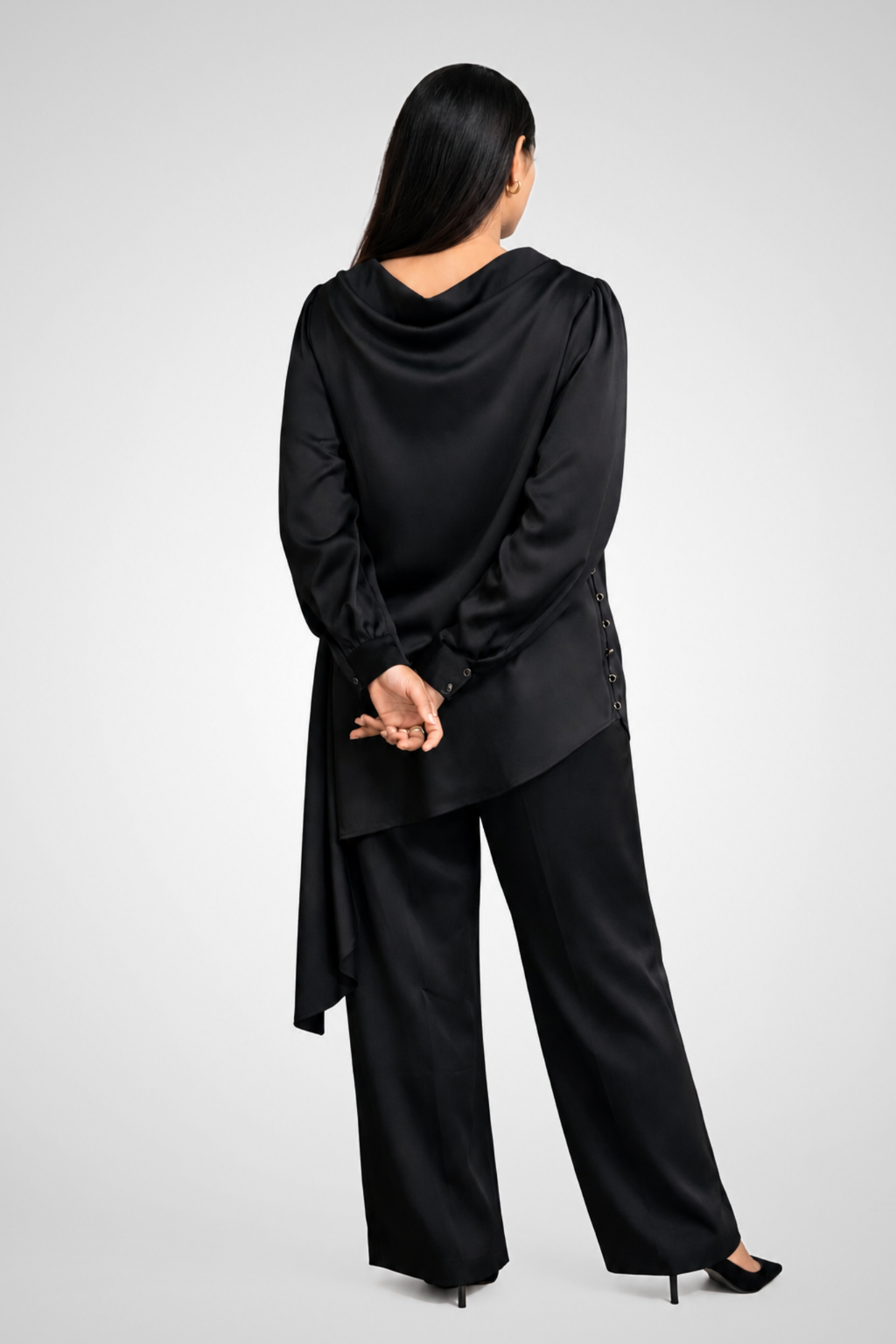 Midnight Flow Draped Co-ord Set