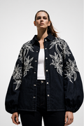 Midnight Bloom Denim Shacket